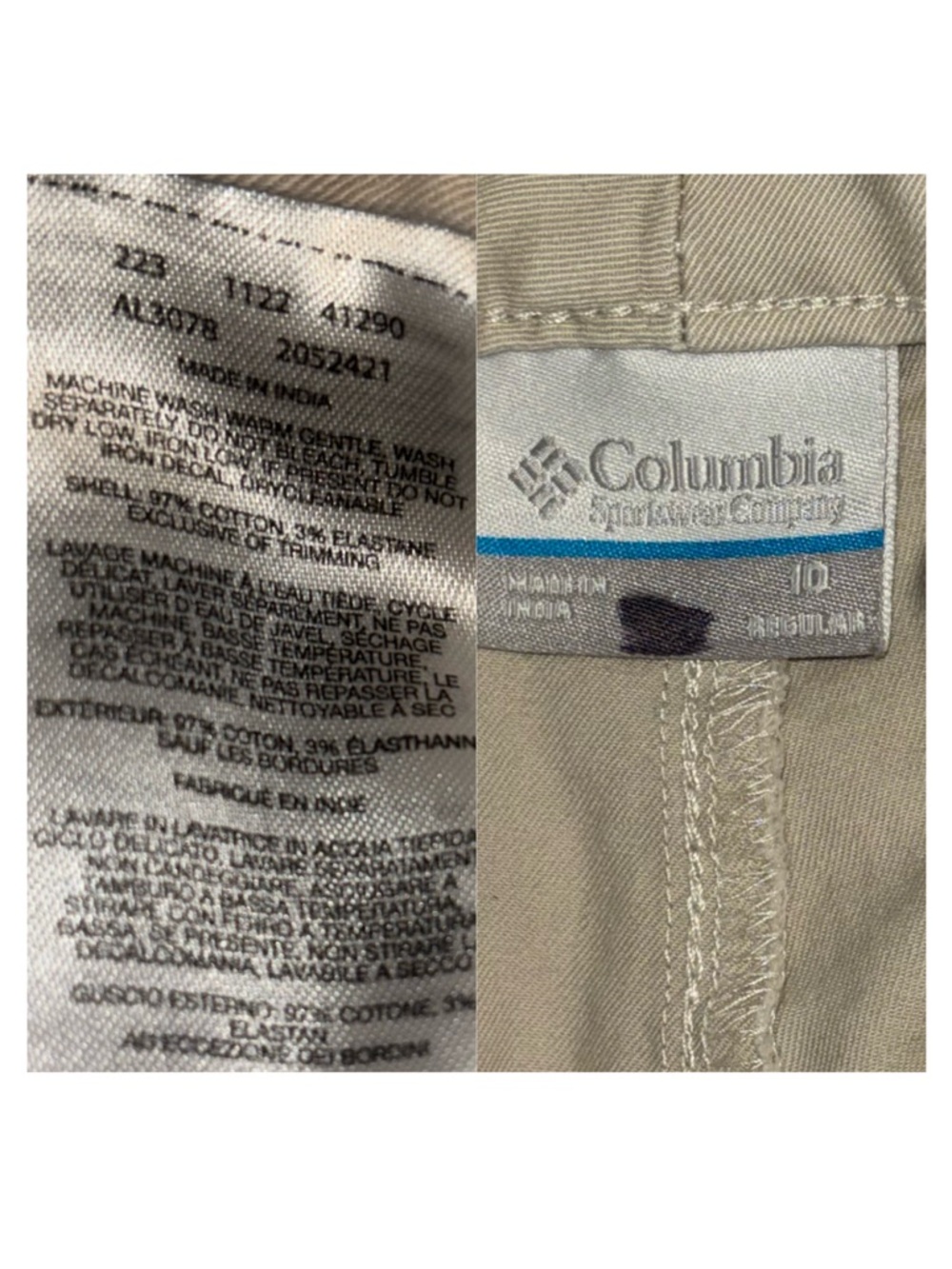 Columbia Women's Utility Pants Straight leg Cargo Pocket Size 10 cream/beige - Picture 3 of 16